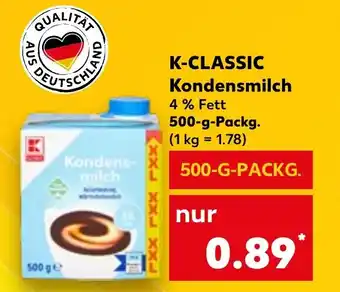 Kaufland K-CLASSIC Kondensmilch 500-G-PACKG. Angebot