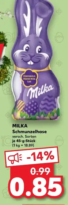 Kaufland MILKA Schmunzelhase 45-g-Stück Angebot