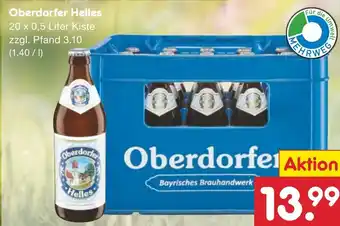 Netto Marken-Discount Oberdorfer Helles 20 x 0,5 Liter Kiste Angebot