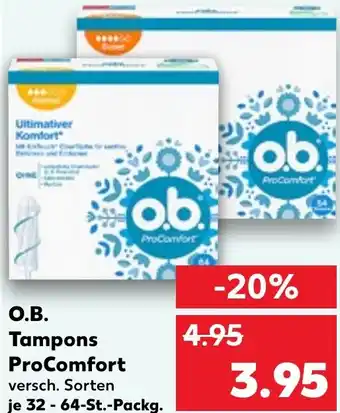 Kaufland O.B. Tampons ProComfort 32-64 St. Packg. Angebot