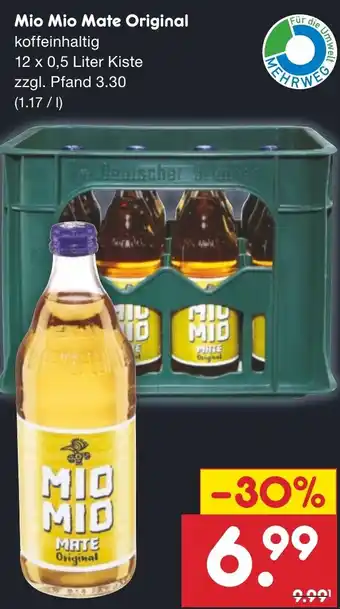 Netto Marken-Discount Mio Mio Mate Original 12 x 0,5 Liter Kiste Angebot