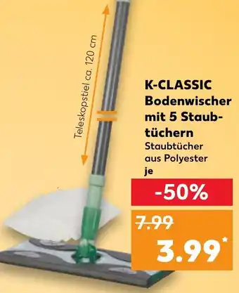 Kaufland K-CLASSIC Bodenwischer mit 5 Staubtüchern Angebot