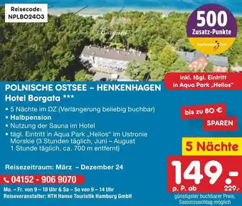 Netto Marken-Discount POLNISCHE OSTSEE - HENKENHAGEN Hotel Borgata Angebot