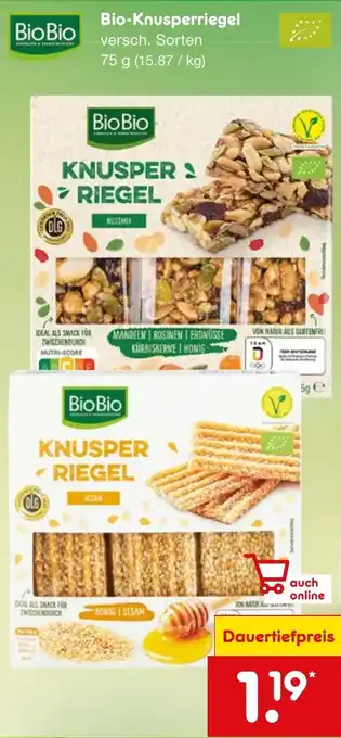 Netto Marken-Discount Bio-Knusperriegel 75 g Angebot