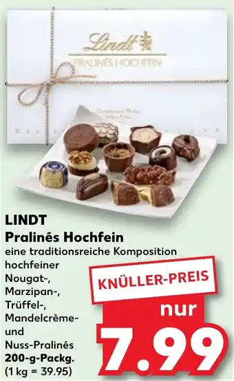 Kaufland LINDT Pralinés Hochfein 200 g Packg. Angebot