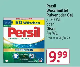 Rossmann Persil Waschmittel Pulver oder Gel 50 WL oder Discs 44WL Angebot