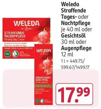 Rossmann Weleda Straffende Tages- oder Nachtpflege 40 ml oder Gesichtsöl 30 ml oder Augenpflege 12 ml Angebot