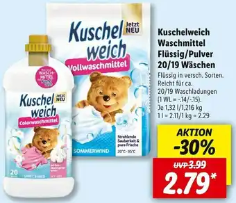 Lidl Kuschelweich waschmittel flüssig/pulver 20/19 wäschen Angebot