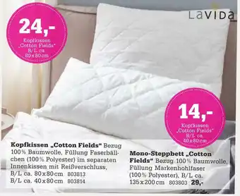 Höffner Lavida kopfkissen „cotton fields“ oder mono-steppbett „cotton fields“ Angebot