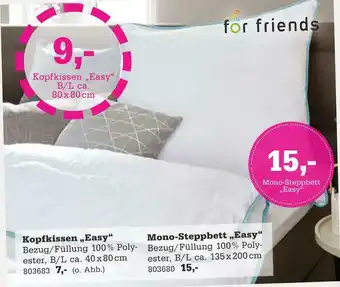 Höffner For friends kopfkissen oder mono-steppbett „easy“ Angebot