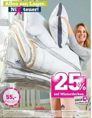 Höffner Como/paradies/irisette duo-steppbett „baronesse“, daunenbett „robina“ oder kassettendecke „royal“ Angebot