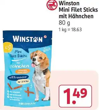 Rossmann Winston Mini Filet Sticks mit Hähnchen 80 g Angebot