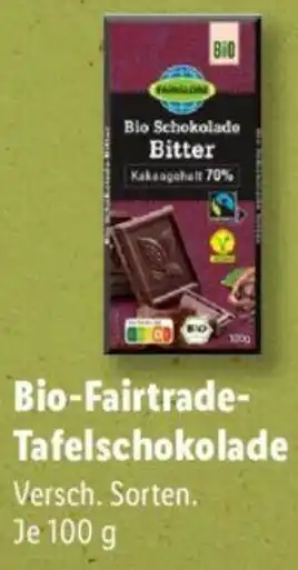 Lidl Bio-Fairtrade Tafelschokolade 100 g Angebot