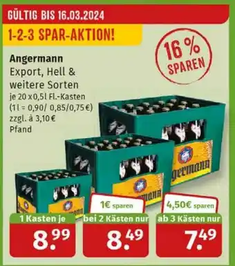 Markgrafen Angermann Export, Hell & weitere Sorten je 20 x0,5L Fl.-Kasten Angebot