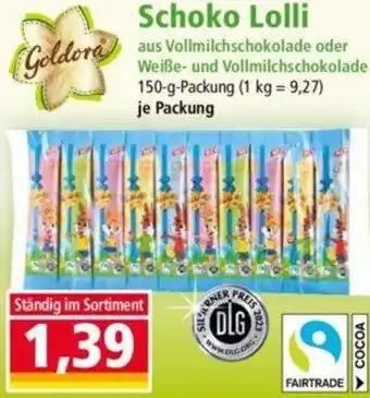 Norma Goldora Schoko Lolli 150 g Packung Angebot