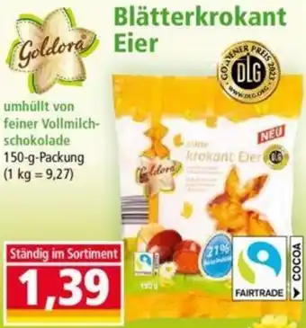 Norma Goldora Blätterkrokant Eier 150 g Packung Angebot