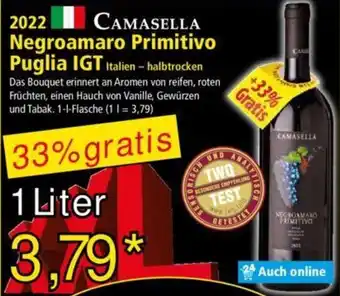 Norma 2022 CAMASELLA Negroamaro Primitivo Puglia IGT 1 Liter Angebot