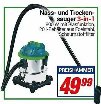 CENTERSHOP Nass- Und Trocken -sauger 3 In 1 Angebot