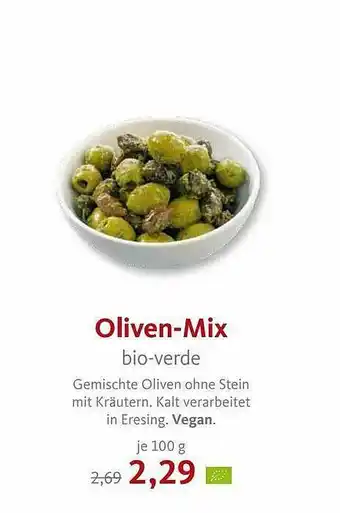 VollCorner Biomarkt Oliven-mix Bio-verde Angebot