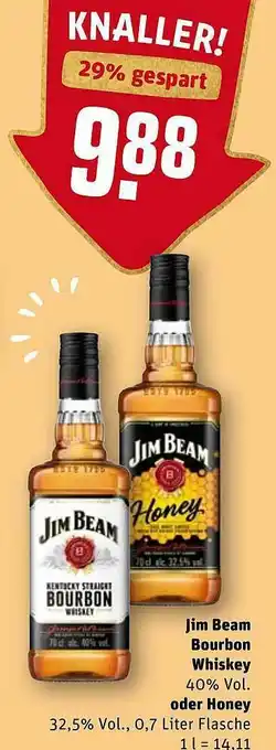 REWE Kaufpark Jim Beam Bourbon Whiskey Oder Honey Angebot