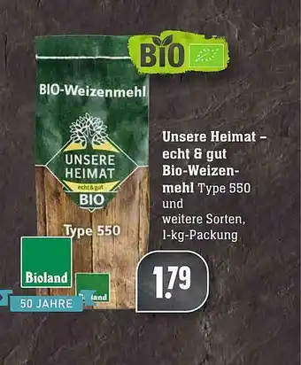 Scheck-in-Center Unsere Heimat Bio-weizenmehl Type 550 Angebot