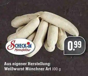 Scheck-in-Center Scheck-in Weißwurst Münchner Art Angebot