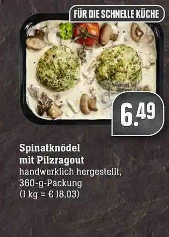 Scheck-in-Center Spinatknödel Mit Pilzragout Angebot