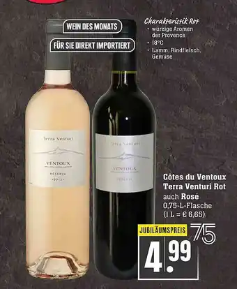 Scheck-in-Center Côtes Du Ventoux Terra Venturi Rot Auch Rosé Angebot