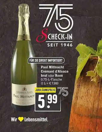 Scheck-in-Center Paul Mittnacht Crémant D'alsace Brut Oder Rosé Angebot