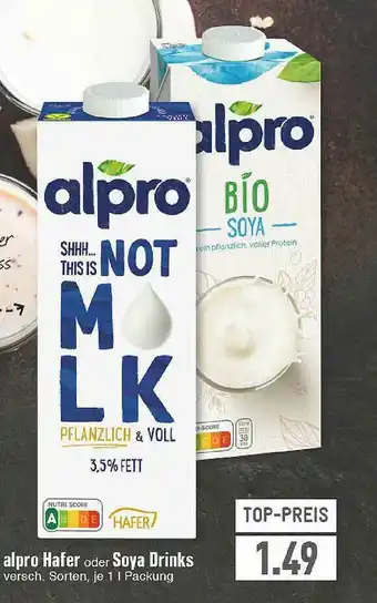 E-Center Alpro Hafer Oder Soya Drinks Angebot