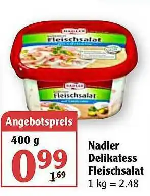 Globus Nadler Delikatess Fleischsalat Angebot