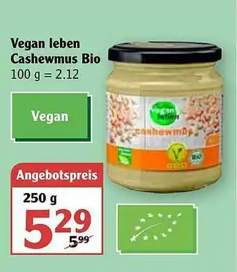 Globus Vegan Leben Caschewmus Bio Angebot