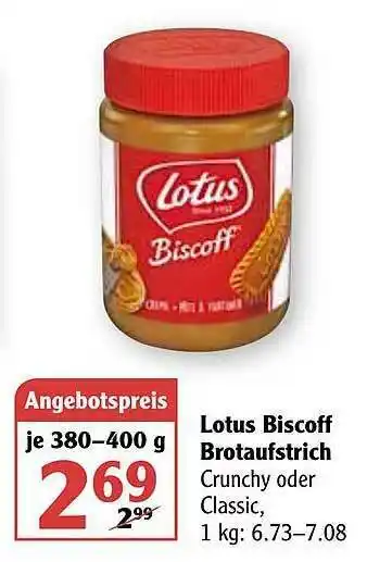 Globus Lotus Biscoff Brotaufstrich Angebot