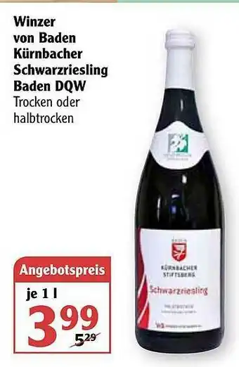 Globus Winzer Von Baden Kürnbacher Schwarzriesling Baden Dqw Angebot