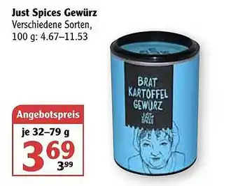 Globus Just Spices Gewürz Angebot