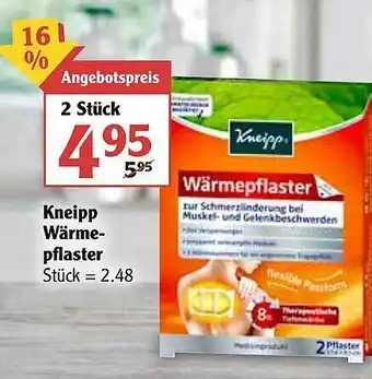 Globus Kneipp Warme Pflaster Angebot