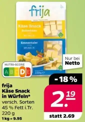 NETTO frija Käse Snack in Würfeln 220 g Angebot