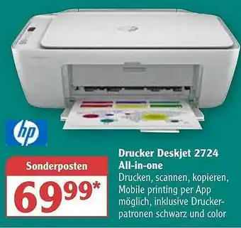 Globus Hp Drucker Deskjet 2724 All-in-one Angebot