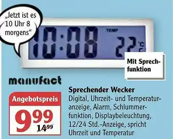 Globus Manuact Sprecher Wecker Angebot