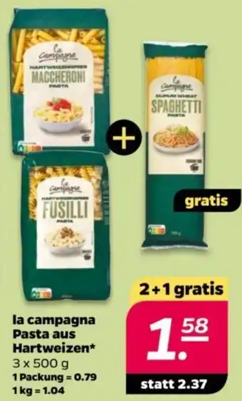 NETTO la campagna Pasta aus Hartweizen 3 x 500 g Angebot