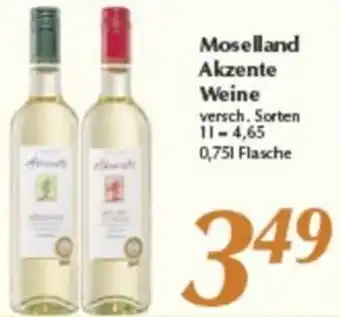 inkoop Moselland Akzente Weine 0,75 L Flasche Angebot