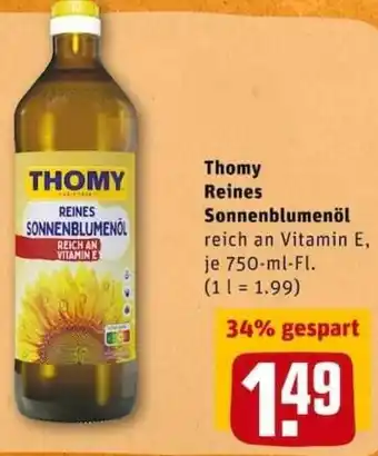 REWE PETZ Thomy Reines Sonnenblumenöl 750ml Angebot