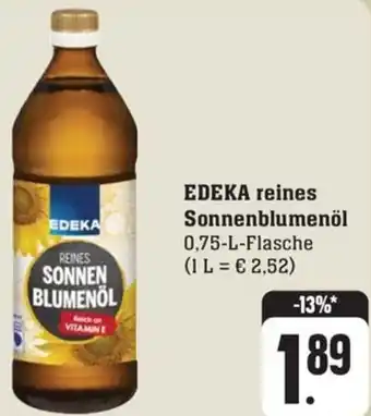 Schmidt's Märkte EDEKA reines Sonnenblumenöl 0,75-L-Flasche Angebot