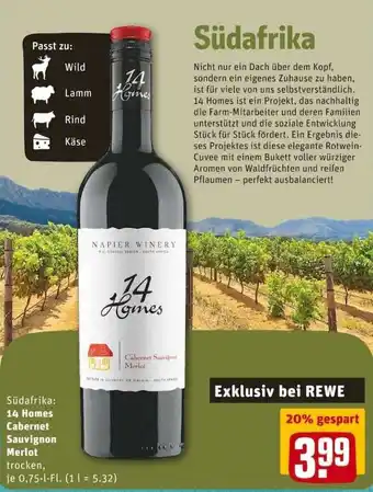 REWE PETZ 14 Homes Cabernet Sauvignon Merlot 0,75L Angebot