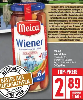 Edeka Meica Würstchen 540 g Glas Angebot