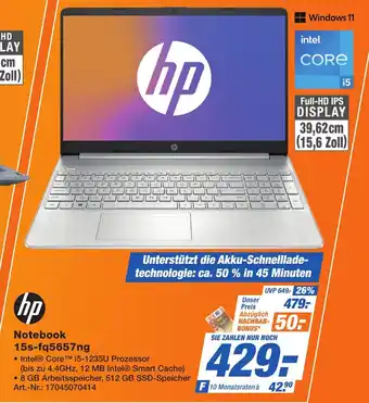 Expert Technomarkt hp Notebook 15s-fq5657ng Angebot