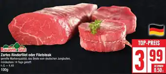 Edeka Bauern Gut Zartes Rinderfilet oder Filetsteak 100 g Angebot