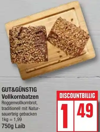 Edeka GUT&GÜNSTIG Vollkornbatzen 750g Laib Angebot