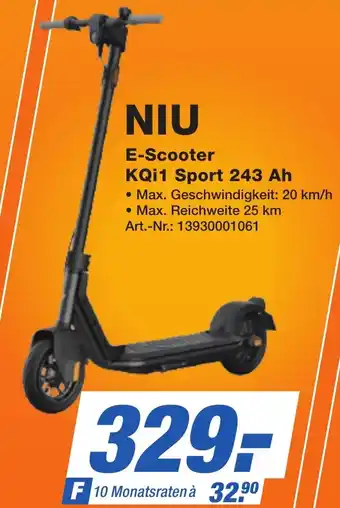 Expert Technomarkt NIU E-Scooter KQi1 Sport 243 Ah Angebot