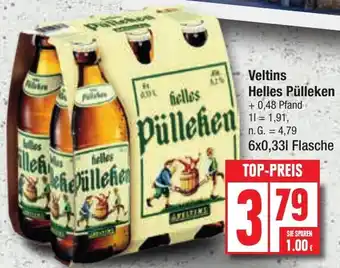 Edeka Veltins Helles Pülleken 6x0,33 L Flasche Angebot